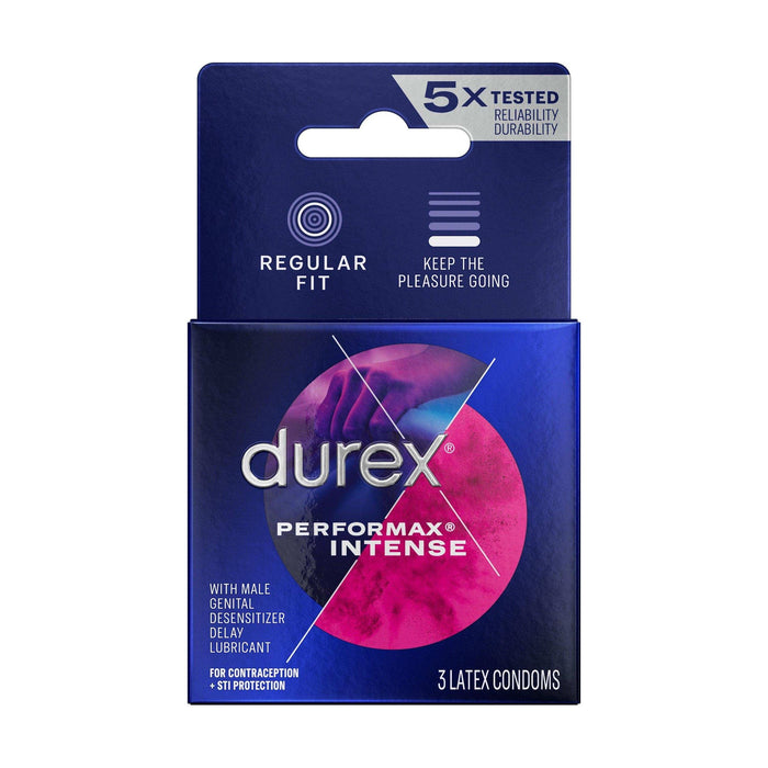 Durex Performax Intense Ribbed Dotted Premium Condoms - 3 Count - Elvoros