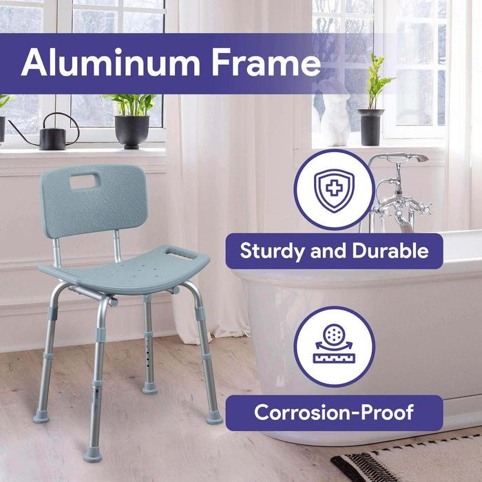 Medacure Height Adjustable Shower Chair for Seniors Case of 4 - Elvoros