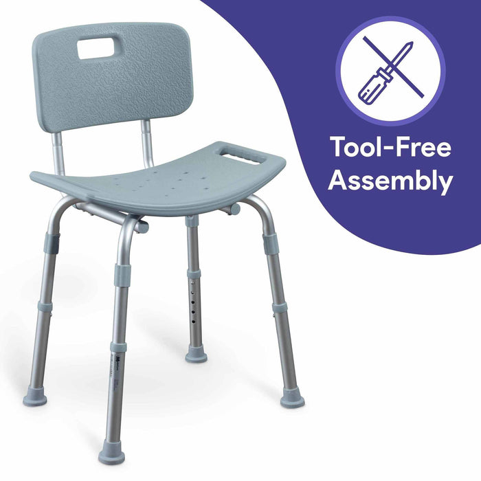 Medacure Height Adjustable Shower Chair for Seniors Case of 4 - Elvoros