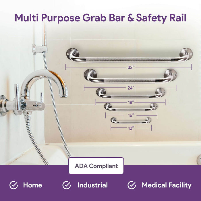 Drive Medical Chrome Knurled Grab Bar shophomemed