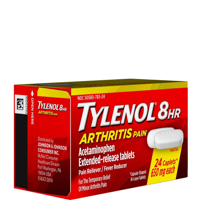Tylenol 8 Hour Arthritis & Joint Pain Acetaminophen Tablets - 24 Ct - Elvoros