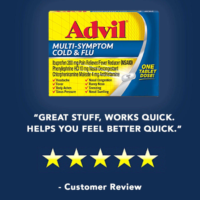 Advil Multi-Symptom Cold and Flu Pain Reliever Tablets - 10 Count - Elvoros