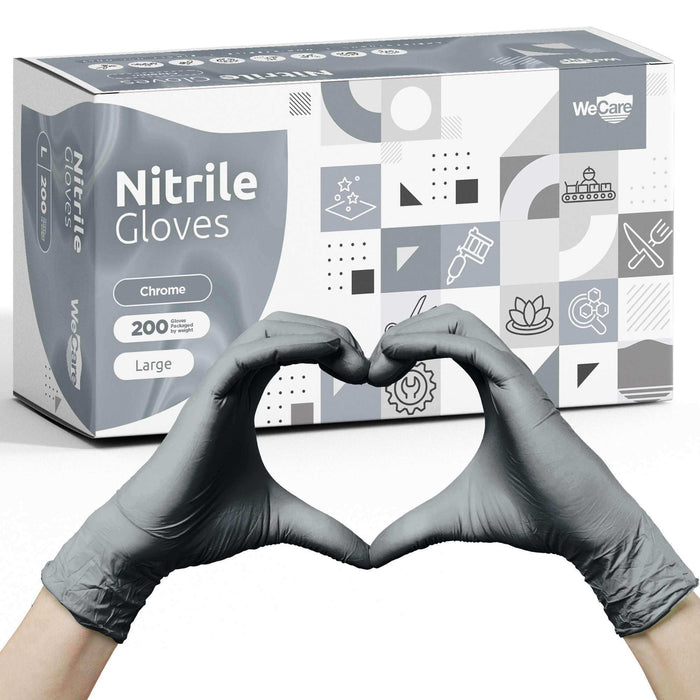 WeCare Pearlescent Chrome Disposable Nitrile Gloves - Elvoros