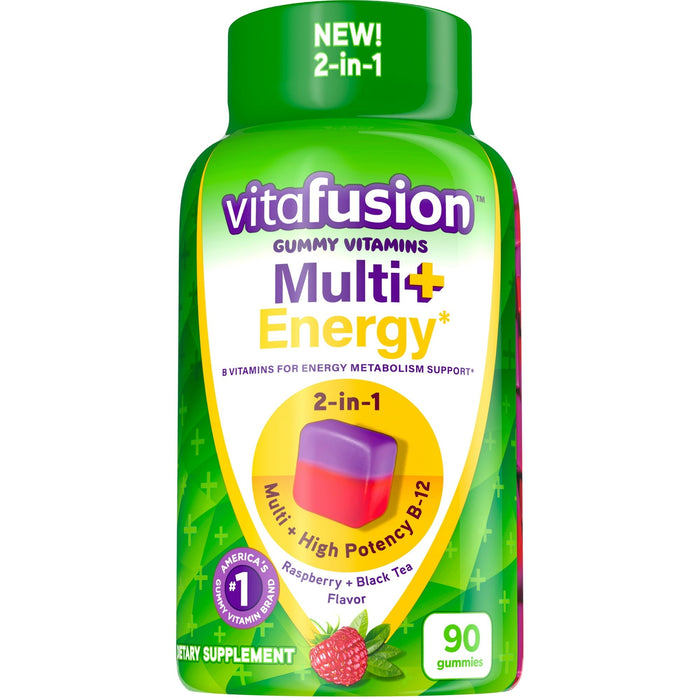 Vitafusion Multi+ Energy Multi-Vitamins Gummy Raspberry + Black Tea