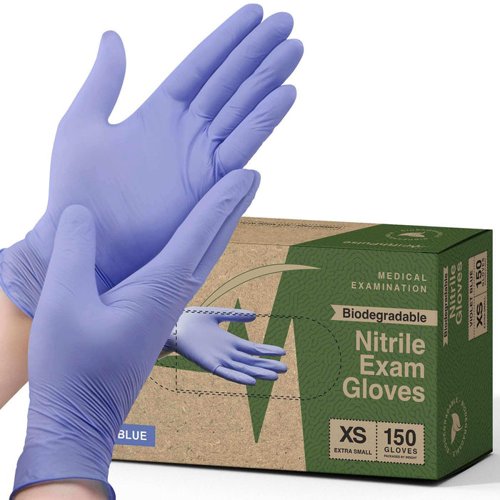 FifthPulse Biodegradable Disposable Nitrile Gloves Violet – 150 Count - Elvoros