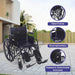Medacure Wings Bariatric Wheelchair for Adults - 500 lb. Weight Capacity - Elvoros