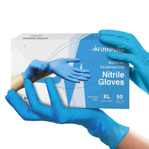 FifthPulse Blue Nitrile Disposable Gloves - Elvoros