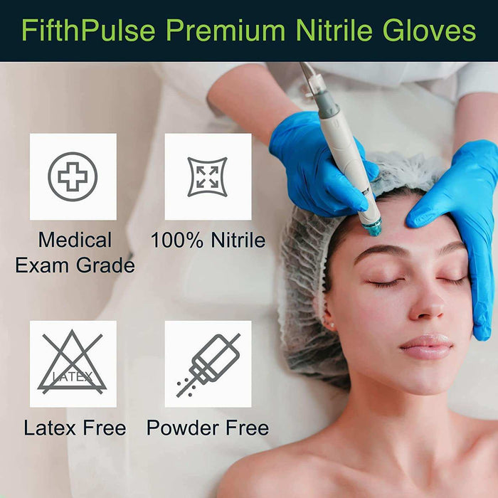 FifthPulse Blue Nitrile Disposable Gloves - Elvoros