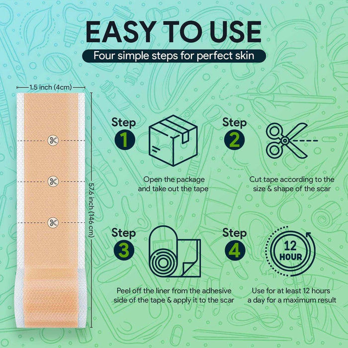 FifthPulse Silicone Tape For Scar Removal - 1 Roll - Elvoros