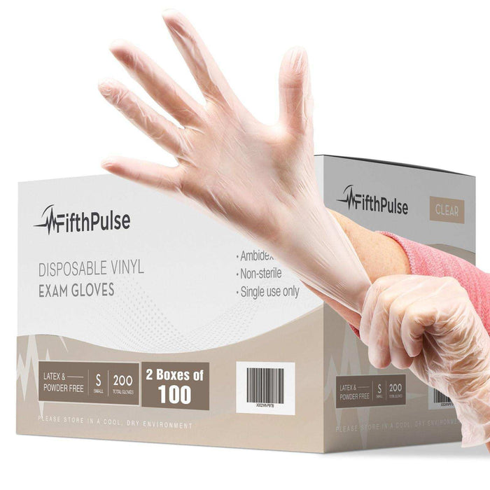 FifthPulse Vinyl Disposable Gloves - 200 Pack - Elvoros