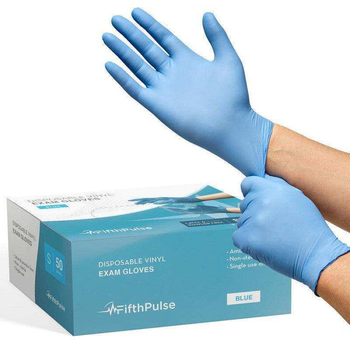 FifthPulse Vinyl Exam Gloves 50 Pack - Powder Free - Elvoros