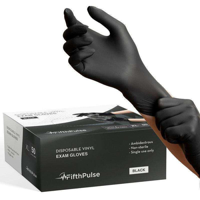 FifthPulse Vinyl Exam Gloves 50 Pack - Powder Free - Elvoros