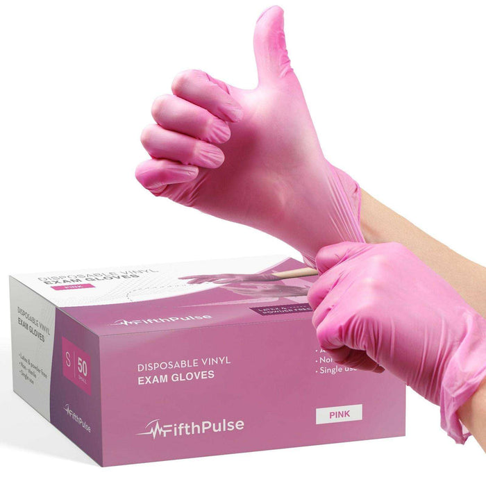 FifthPulse Vinyl Exam Gloves 50 Pack - Powder Free - Elvoros