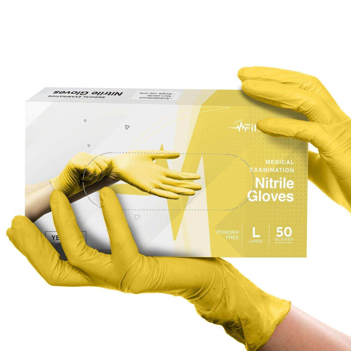 FifthPulse Yellow Disposable Nitrile Gloves - Elvoros