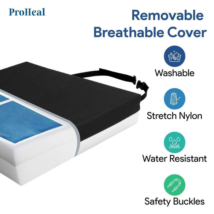ProHeal Gel Infused Foam Wheelchair Cushion - Elvoros