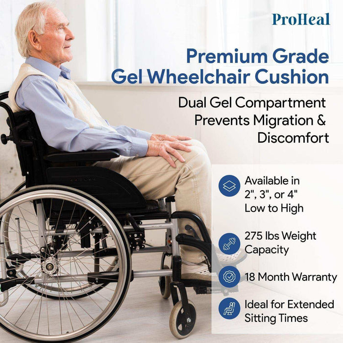 ProHeal Gel Infused Foam Wheelchair Cushion - Elvoros