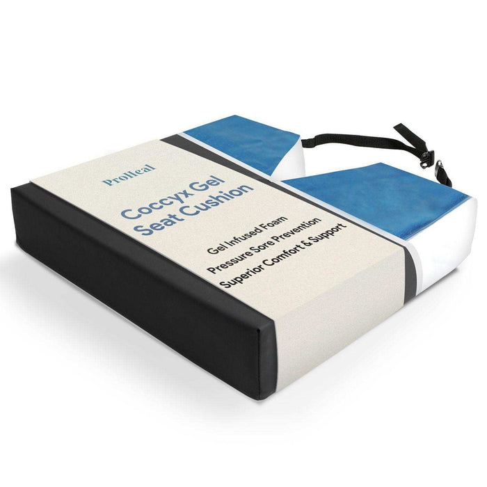 Gel Infused Foam Wheelchair Seat Cushion With Coccyx Cutout - Elvoros