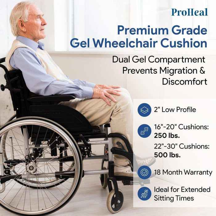 Gel Infused Foam Wheelchair Seat Cushion With Coccyx Cutout - Elvoros