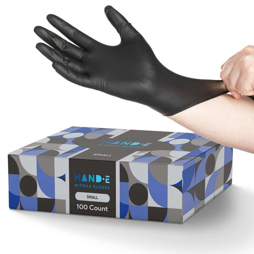 Hand-E Nitrile Gloves - Black - Elvoros