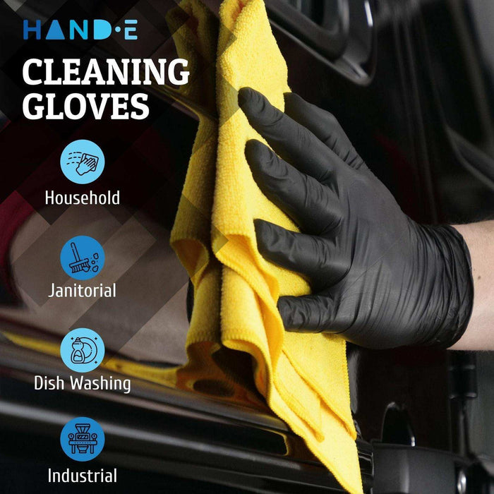 Hand-E Nitrile Gloves - Black - Elvoros