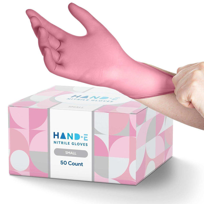 Hand-E Nitrile Gloves - Pink - Elvoros