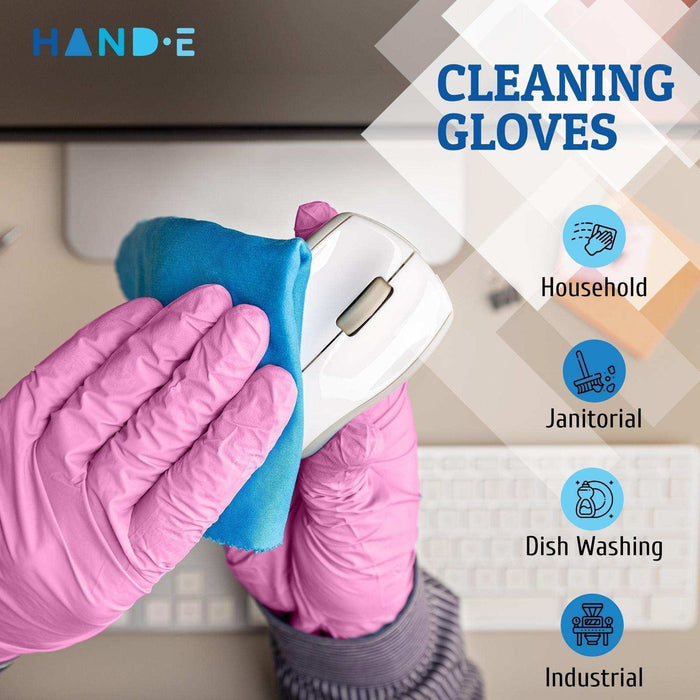 Hand-E Nitrile Gloves - Pink - Elvoros