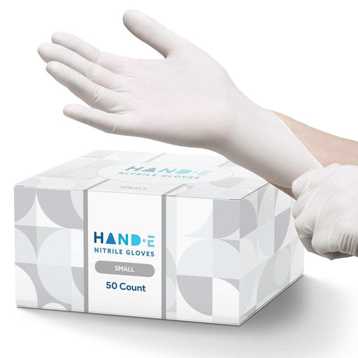 Hand-E Nitrile Gloves - White - Elvoros