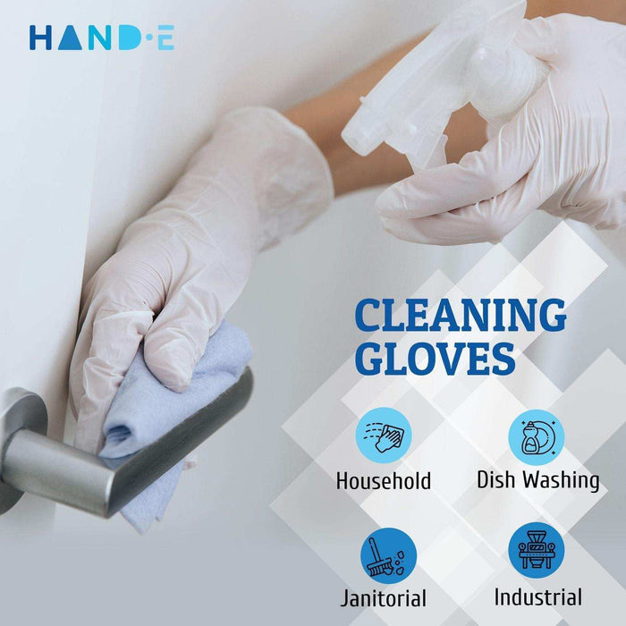 Hand-E Nitrile Gloves - White - Elvoros