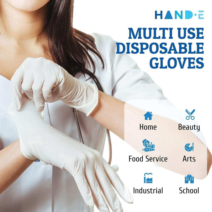Hand-E Nitrile Gloves - White - Elvoros