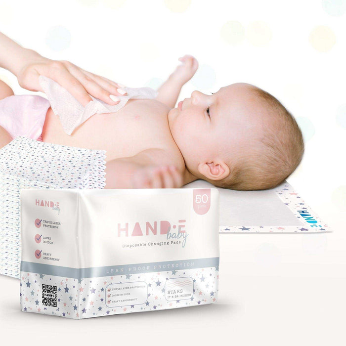 Hand-E Playful Baby Disposable Changing Pads - Stars Print - Elvoros