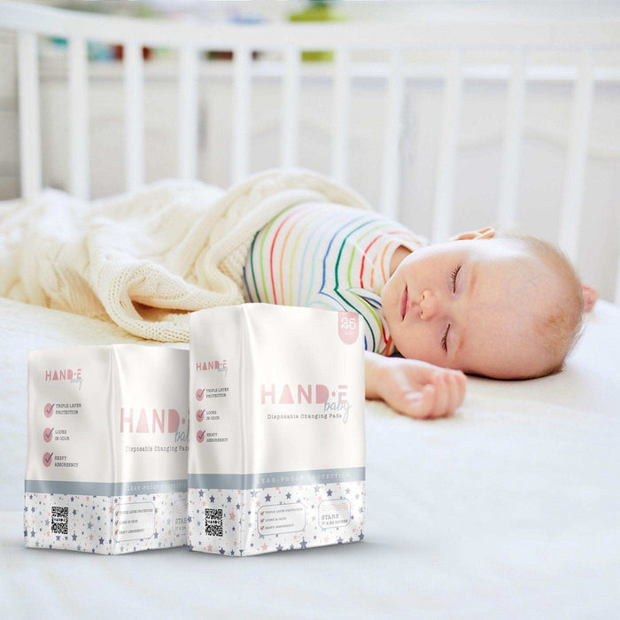 Hand-E Playful Baby Disposable Changing Pads - Stars Print - Elvoros