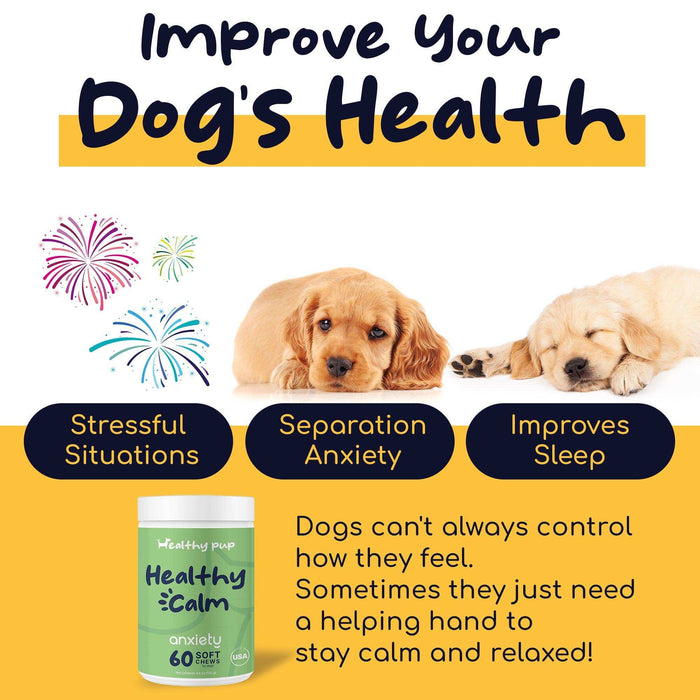Healthy Pup Healthy Calm Anxiety Supplement for Dogs - Elvoros