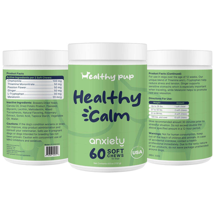 Healthy Pup Healthy Calm Anxiety Supplement for Dogs - Elvoros