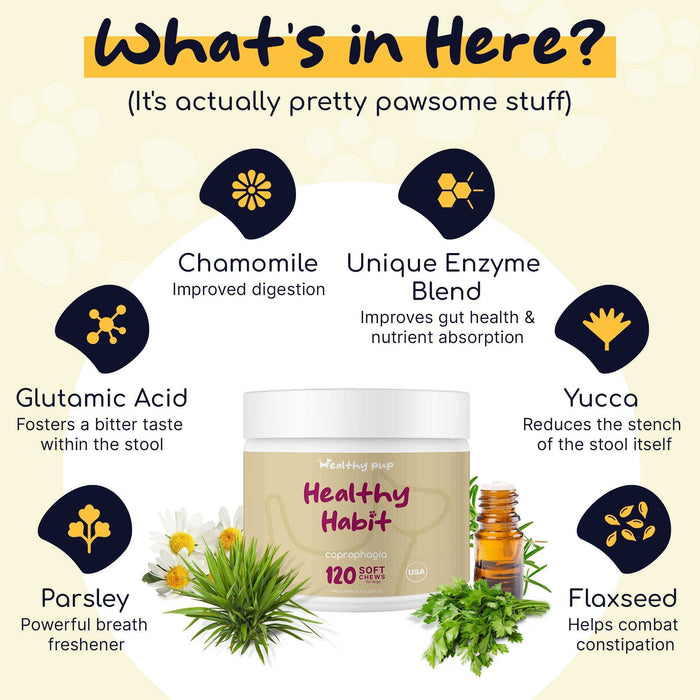 Healthy Pup Healthy Habit Coprophagia Supplement for Dogs - Elvoros
