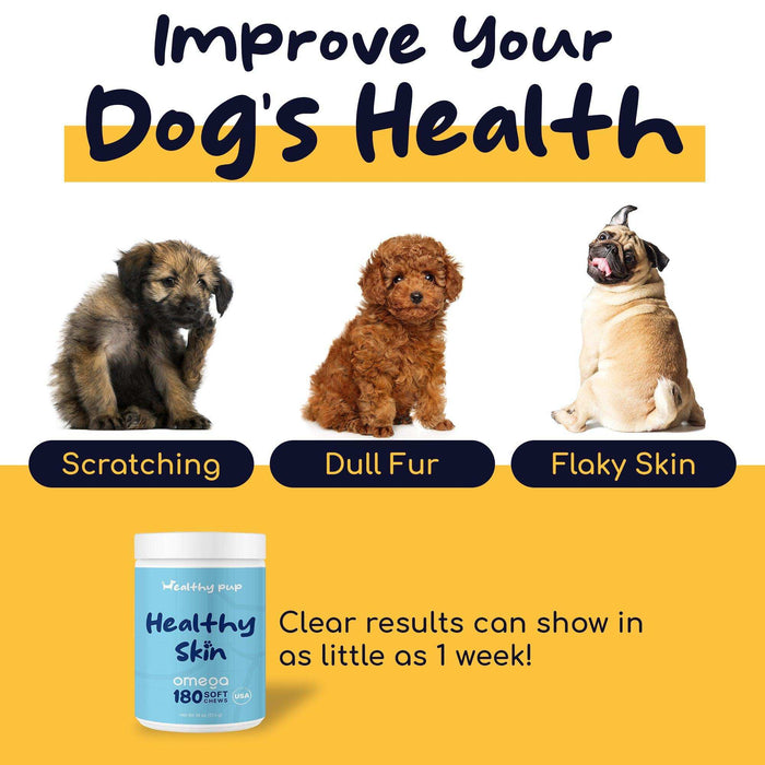 Healthy Pup Healthy Skin Omega Supplement for Dogs - Elvoros