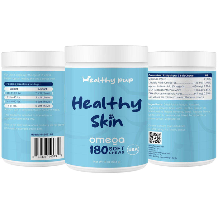 Healthy Pup Healthy Skin Omega Supplement for Dogs - Elvoros