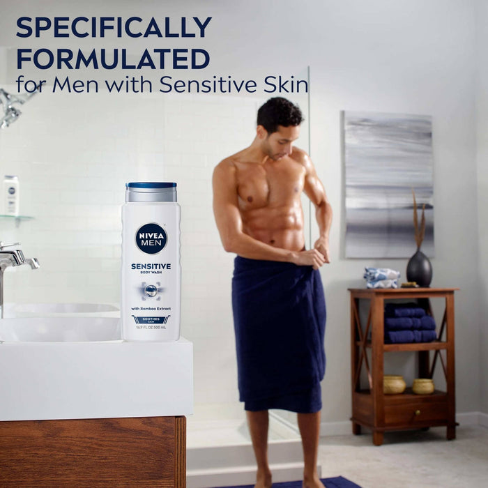 Nivea Men Sensitive Body Wash with Bamboo Extract - 16.9 oz