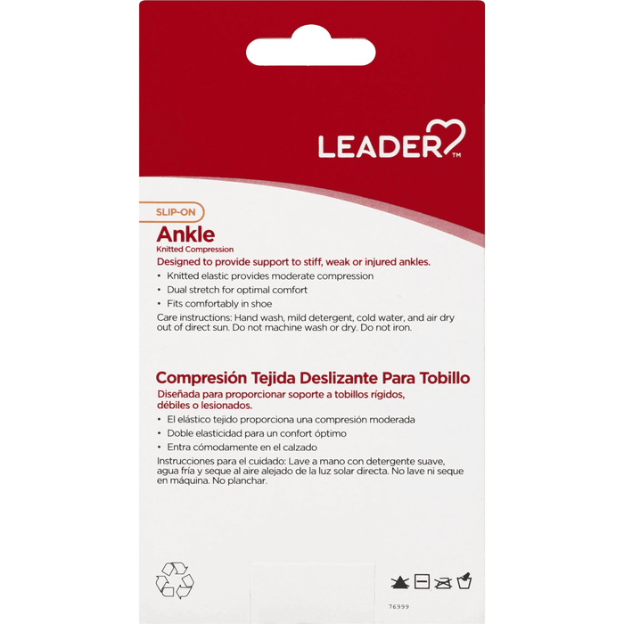 Leader Elastic Slip-On Ankle Knitted Compression Support - Beige