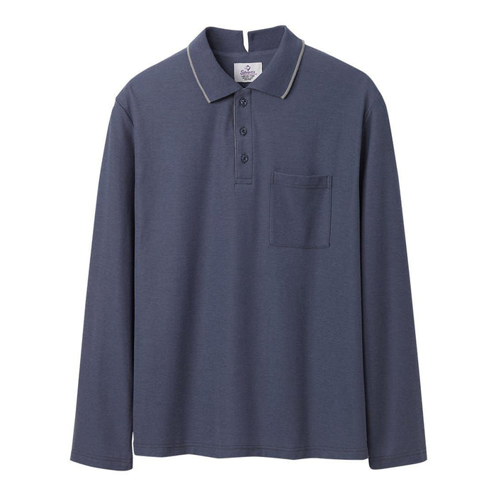 Silverts Men's Adaptive Open Back Polo Shirt with Long Sleeves
