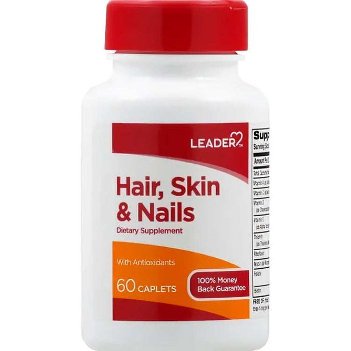 Leader Hair Skin & Nails Dietary Supplement Caplets - 60 Ct