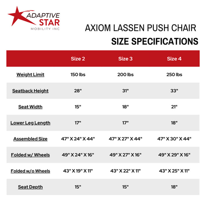 Adaptive Star Pediatric Mobility Axiom Lassen Push Chair