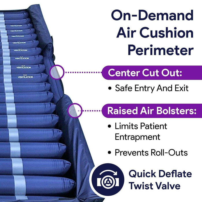 Low Air Loss Alternating Pressure Pulsation Mattress -Air Railss -36x80x8/11" - Elvoros