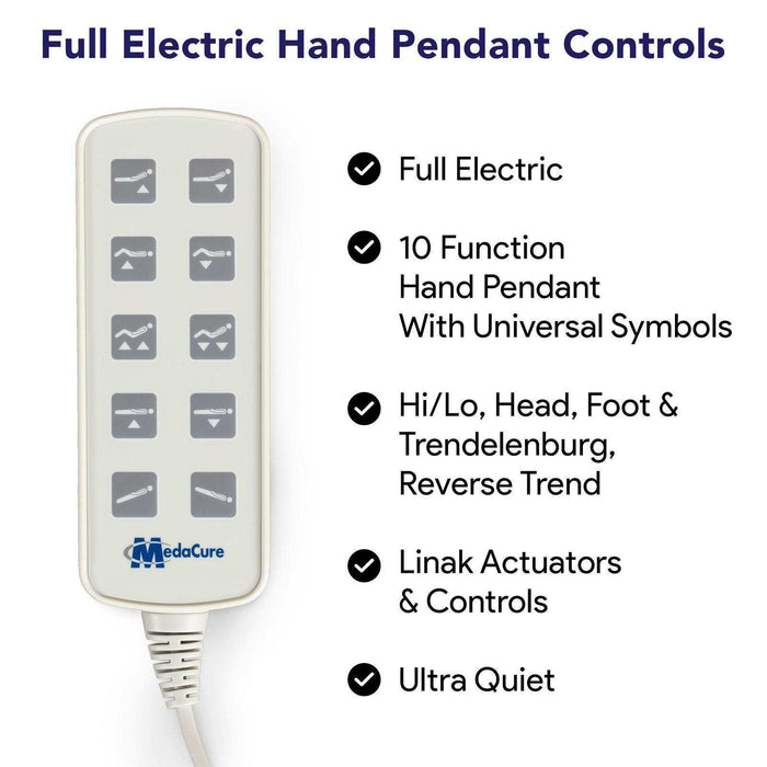 Medacure Adjustable Bariatric Hospital Bed - 750lbs Cap - Elvoros