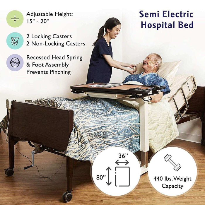 Medacure Semi Electric Hospital Bed Mattress Rails Options - Elvoros