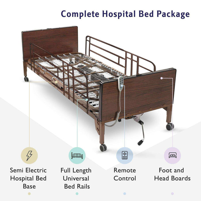 Medacure Semi Electric Hospital Bed Mattress Rails Options - Elvoros