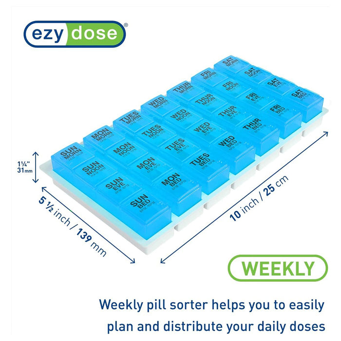Ezy Dose Weekly 4 Times-A-Day Medication Organizer Medium