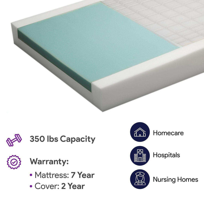 ProHeal Memory Foam Hospital Bed - Multi-Tiered Bed Sore Prevention - Elvoros