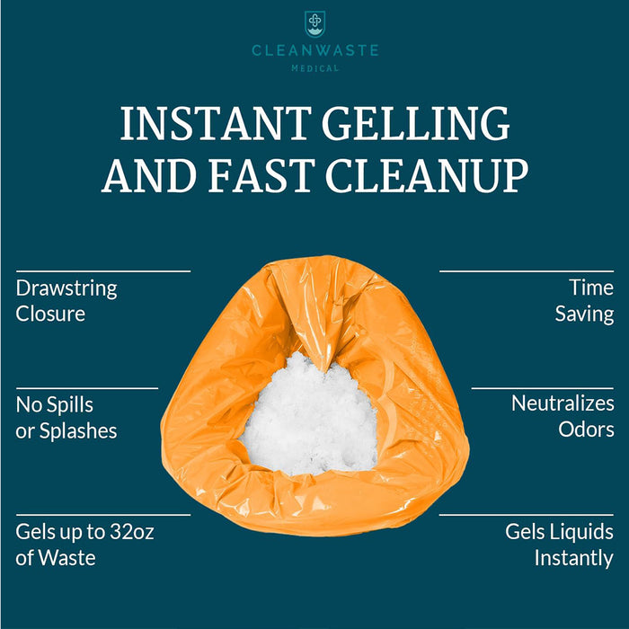 Cleanwaste Sani-Bag+ Medical Grade Commode Liners with Microban