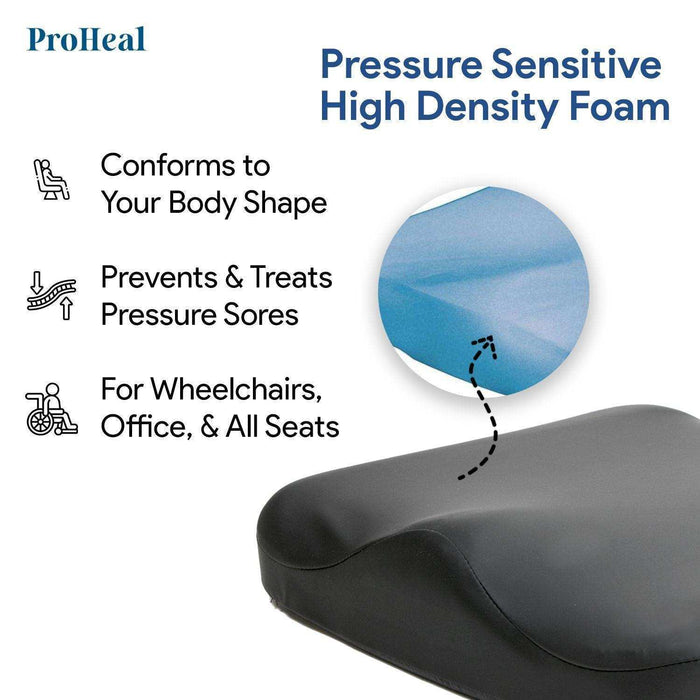 Molded Foam Bariatric Seat Cushion - Pressure Sensitive For Superior Support - Elvoros
