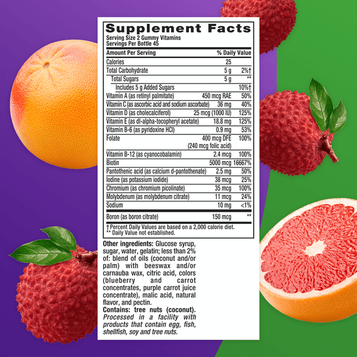 Vitafusion Multi+ Beauty Multivitamin Gummy Grapefruit + Lychee